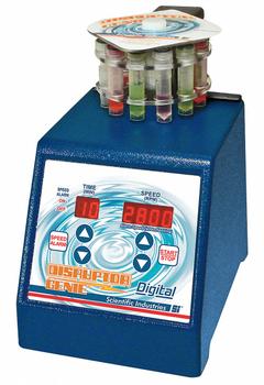 GENIE Digital Disruptor: Benchtop, 1,000 RPM to 3,000 RPM, 2 mL Working Volume - Max, Std Plug (MPN SI-DD38). Key specifications — Brand: GENIE; Mounting Type: Benchtop; Includes: Pop-Off Cup.
