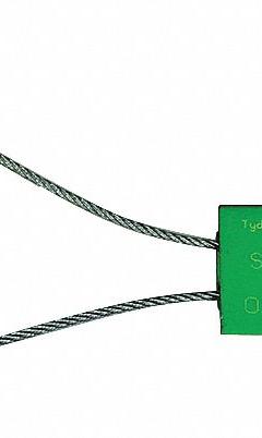 TYDENBROOKS Cable Seals: Green, Aluminum, 12 in Cable Lg, 1/16 in Cable Dia, Random, 200 PK (MPN V46010121-02-GRAI). Key specifications — Brand: TYDENBROOKS; Marking Color: White; Marking Included: Numbers; Marking Message: Sealed; Marking Numbering: Random.