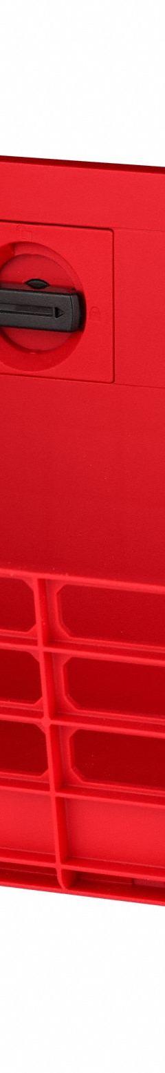 MILWAUKEE PACKOUT Wall Basket: 9 1/2 in W x 7 in H x 7 in L, Plastic, Red (MPN 48-22-8342). Key specifications — attr1120120: 20 lb Weight Capacity; attr1120130: MILWAUKEE; attr1120217: Plastic; attr1120218: Red; attr1126375: Rolling Tool Boxes.