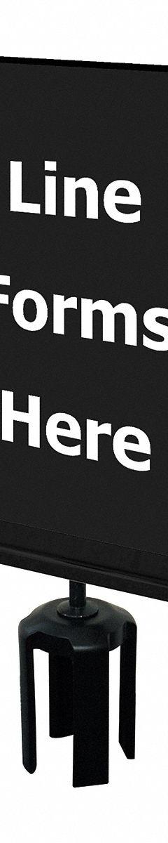 TENSABARRIER Acrylic Sign: Black, Line Forms Here Message, 11 in Overall Lg, 7 in Overall Wd (MPN S17-P-33-7X11-V-HDSB-1701-33). Key specifications — Brand: TENSABARRIER; Color: Black; Includes: Mounting Adapter; Message: Line Forms Here; For Use With: Tensabarrier Posts; Material: Acrylic.