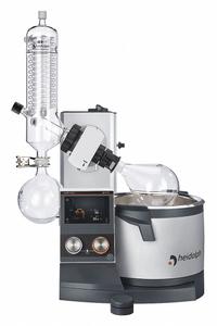 HEIDOLPH Rotary Evaporator: Manual, 5 L, 10 RPM to 280 RPM, 1,300 W Heating Capacity (MPN 036041001). Key specifications — Brand: HEIDOLPH; Height Adjustment Method: Manual; Included Glassware Series and Type: G3 Vertical Condenser; Vacuum Controller: No; Vapor Temperature Sensor: No; Features: USB and Micro SD Interfaces.