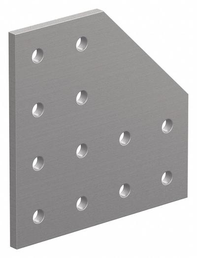 80/20 Joining Plate: 90° Angled Flat Plate, 10 Series, 3/16 in x 4 in x 4 in - Plate Connectors