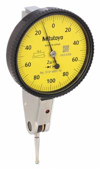 MITUTOYO Horizontal Dial Test Indicator: 0 mm to 0.2 mm, Horizontal, Metric, 4µm (MPN 513-405-10T). Key specifications — attr1184166: Clamp Ring; attr1200917: Horizontal Dial Test Indicator; attr1184127: 513-405-10T; attr1184167: MITUTOYO; attr1184108: 4µm; attr1184144: Inspection Certificate.