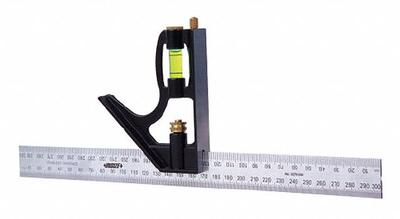 INSIZE Combination Square: Inch/Metric, Std, Square, Std Stainless Steel, 4 in x 4 in - Combination Squares