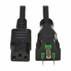 EATON TRIPP LITE Power Cord: 10 ft Lg, 3/16, 5-15P Plug, Non-NEMA Receptacle, C13 Receptacle, SJT (MPN P006AB-010-HG). Key specifications — Brand: EATON TRIPP LITE; Jacket Material: PVC.