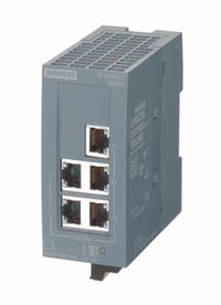 SIEMENS SCALANCE Ethernet Switch: Unmanaged, DIN Rail, 5 Ports, RJ45, 10/100 Mbit/s, IP20 (MPN 6GK5005-0BA00-1AB2). Key specifications — Port Type: RJ45; Manufacturer Part Number: 6GK5005-0BA00-1AB2; Brand: SIEMENS SCALANCE; IP Rating: IP20; Maximum Input Voltage: 24V DC; Mounting Location: DIN Rail; Network Interface: 10/100 Mbit/s.