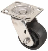 APPROVED VENDOR Plate Caster: Corrosion-Resistant, Swivel, Nylon, 4 in Wheel Dia, 2 in Wheel Wd (MPN P21SX-HNG040R-14-001). Key specifications — attr1109528: Black; attr1109541: APPROVED VENDOR; attr1172513: Swivel.