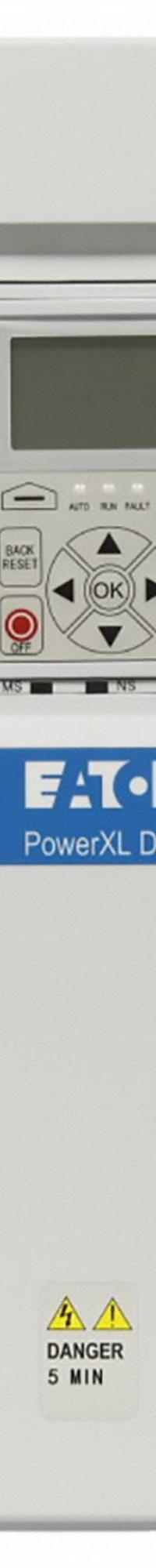 EATON Variable Frequency Drives: In Phase Three, Out Phase Three, 7 1/2 hp, IP21, With Bypass, White (MPN DH1-34012FN-C21C). Key specifications — Style: HVAC Compact AC Drive; Color: White; Output Voltage: 380-500V AC; Output Phase: Three.