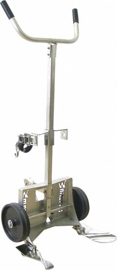 WESCO Drum Hand Truck: For 30 gal_55 gal_85 gal Cntnr Cap, For Plastic Container Material, Prong (MPN 240020). Key specifications — Overall HxWxD: 60 in x 24-1/2 in x 17-1/2 in; Wheel Type/Material: Solid Polyolefin; For Container Material: Plastic; Brand: WESCO.