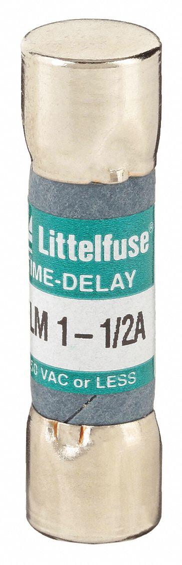 LITTELFUSE Fuse: FLM Series, Midget, Time-Delay, 1.5 A, 250 V AC - Time-Delay Cylindrical Fuses
