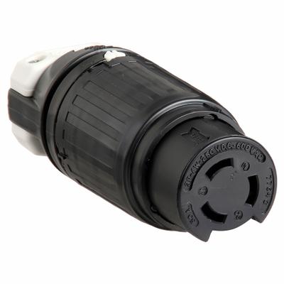 BRYANT Locking Connector: Non-NEMA, Black/White, 250V DC/600V AC, 50 A Current Rating - General Purpose Connectors