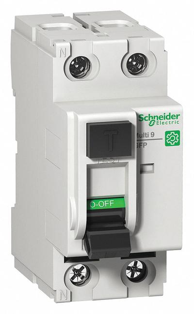 IEC Supplementary Protector: 40 A Amps, 277V AC, 26 mA Rated Residual Current - UL1053 DIN Rail-Mount Ground Fault Protectors