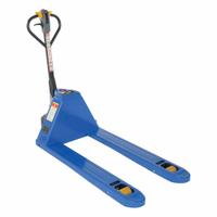 VESTIL Pallet Jack: 4,000 lb, 48 in L x 27 in W Fork Dim, 27 in, 13 in, Std Fork, Steel, Maint Free (MPN EPT-S-2748-40). Key specifications — Brand: VESTIL; Width Across Forks: 27 in; Battery Voltage: 48V; Width Between Forks: 13 in.