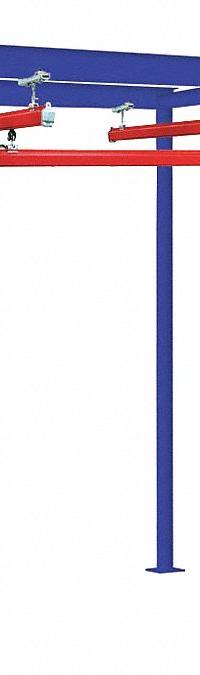DEMAG Crane Monorail Kit: 2,200 lb Load Capacity, 10 19/32 ft Ht Under Beams, 13 ft Post Ht (MPN FWS-40610). Key specifications — Body Material: Steel; Manufacturer Part Number: FWS-40610; Brand: DEMAG; Includes: (2) Header Beams.