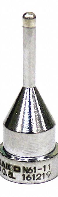 HAKKO Nozzle: Extra Long Round, 2.1 mm W, For Use With FR-301/4101/4102/4103/4104 (MPN N61-11). Key specifications — Brand: HAKKO; Manufacturer Part Number: N61-11.