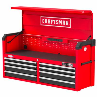 CRAFTSMAN Top Chest: 8 Drawers, Light Duty, 51 1/2 in Overall Wd, 16 in Overall Dp - Light-Duty Top Chests
