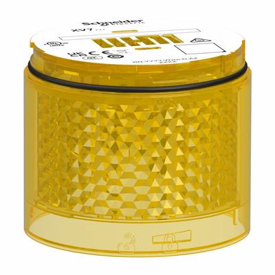 SCHNEIDER Tower Light Module: Flashing, 24V AC/DC, Yellow, 2 13/16 in Overall Dia - Flashing Light Modules