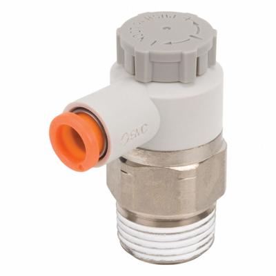 SMC Speed Control Valve: Elbow Fitting, Knob, 3/8 in Valve Body Size, 3/8 in Tube - Elbow-Style Speed Control Valves