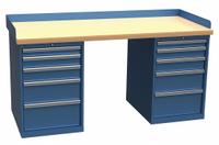 LISTA Workbench: Fixed Ht, Butcher Block, 72 in x 30 in, 1,000 lb Overall Load Capacity, Blue (MPN XSWB142-72BT). Key specifications — Brand: LISTA.
