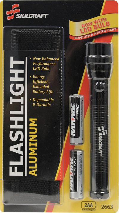 ABILITY ONE Flashlight: 110 lm, 5 hr Run Time at Max. Brightness, 1 Light Output, Black - Flashlights