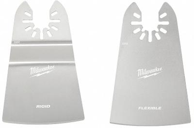 MILWAUKEE Oscillating Scraper Blade: 2 in Blade Wd, 3 7/16 in Blade Lg, Stainless Steel - Open-Back Universal OIS Mounted Blades