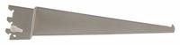 ECONOCO Shelving Bracket: Single, 1 in Slot Spacing, 1/2 in Slot Lg, 1/8 in x 12 in x 3 in, Silver (MPN GHSL12/SC). Key specifications — Product Type: Left Offset Shelf Bracket; Color: Silver; For Display Type: Single Slotted Standards; Material: Steel; Duty Rating: Heavy Duty; Brand: ECONOCO; Finish: Satin-Chrome; Mounting Type: Hanging.