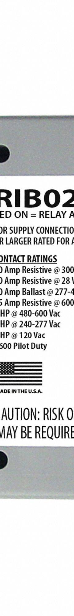 RIB Enclosed Pre-Wired Relay: 20 A Rating, DPDT, 0.50 in NPT (MPN RIB02P). Key specifications — Nipple Size: 0.50 in NPT; Brand: RIB.