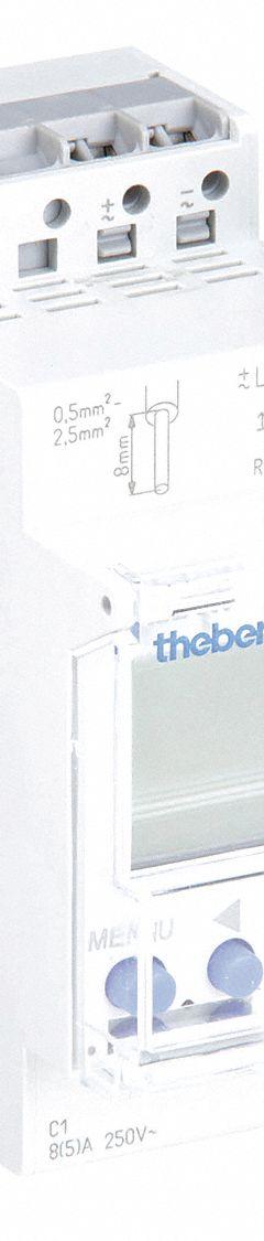 THEBEN Electronic Timer: 7 day, SPDT, 12/24V AC, 56 Events Available, Digital (MPN TR-610-TOP-2-12/24V). Key specifications — Astronomic Functionality: Not Astronomic; Brand: THEBEN.