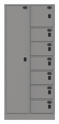 SENTINEL Law Enforcement Evidence Locker: Pass-Through Backing, Keyless Lift Latch, 8 Compartments (MPN 08AA-PT). Key specifications — Brand: SENTINEL; Product Ships: Assembled; Color: Gray.