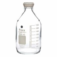 FOXX LIFE SCIENCES Glass Media, BOD, & Specialty Lab Bottles - Glass Lab Media Bottles: 3 L, GL45 (MPN 1501031-FLS). Key specifications — Closure Type: Screw-On; Mouth Size: Wide; Screw Closure Size: GL45; Brand: FOXX LIFE SCIENCES; Body Color: Colorless.