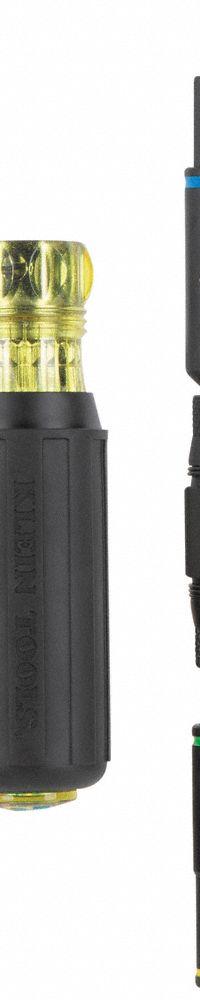 KLEIN TOOLS: Nut Driver/Phillips/Slotted Tip, 10 in Overall Lg, Quick-Change, Cushion/Molded Grip (MPN 32528HD). Key specifications — attr1205339: 1/4 in; attr1205303: KLEIN TOOLS; attr1290982: Impact-Rated.