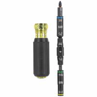 KLEIN TOOLS: Nut Driver/Phillips/Slotted Tip, 10 in Overall Lg, Quick-Change, Cushion/Molded Grip (MPN 32528HD). Key specifications — attr1205339: 1/4 in; attr1205303: KLEIN TOOLS; attr1290982: Impact-Rated.