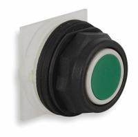 SCHNEIDER Flush Push Button: Green, 30 mm Mounting Size, Non-Metallic, Momentary (MPN 9001SKR1G). Key specifications — Brand: SCHNEIDER; Action: Momentary; Series: 9001SK; Push Button Material Type: Non-Metallic.