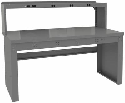 TENNSCO Workbench: Fixed Ht, Laminated Hardwood Butcher Block, 72 in x 36 in, Gray - Workbenches with Risers
