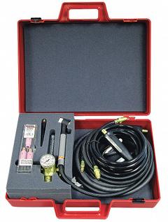 LINCOLN ELECTRIC TIG Torch Starter Pack: Water-Cooled, PTW-20, 12 1/2 ft, Braided Rubber, 2-Piece (MPN K2267-1). Key specifications — Brand: LINCOLN ELECTRIC; Manufacturer Part Number: K2267-1; Neck Type: Rigid; Power Cord Material: Braided Rubber; Gas Valve (Table): Without.