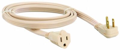 APPROVED VENDOR Extension Cord: Indoor Use, 6 ft Lg, Outlet, 5-15P, 14/3, SPT-3, Beige - Indoor Extension Cords with Single Outlet