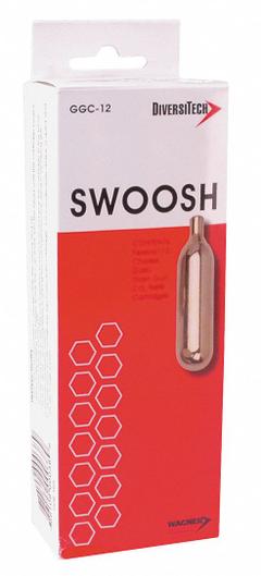 DIVERSITECH CO2 Cartridge: 800 psi Air Pressure, 7 in Lg (MPN GGC-12). Key specifications — Brand: DIVERSITECH; Compatible Series: SWOOSH; Product Type: CO2 Cartridge.
