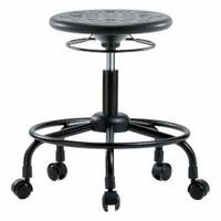 Stool: Polyurethane, Ht Range 20 in to 25 in, 13 in Seat Wd, 13 in Seat Dp, 0 Glides, 5 Casters (MPN IPDHSO-RT-RC-BLK). Key specifications — Brand: APPROVED VENDOR; Foot Support: Yes; Base Material: Steel; ESD-Safe: Not ESD Safe; Number of Casters: 5.