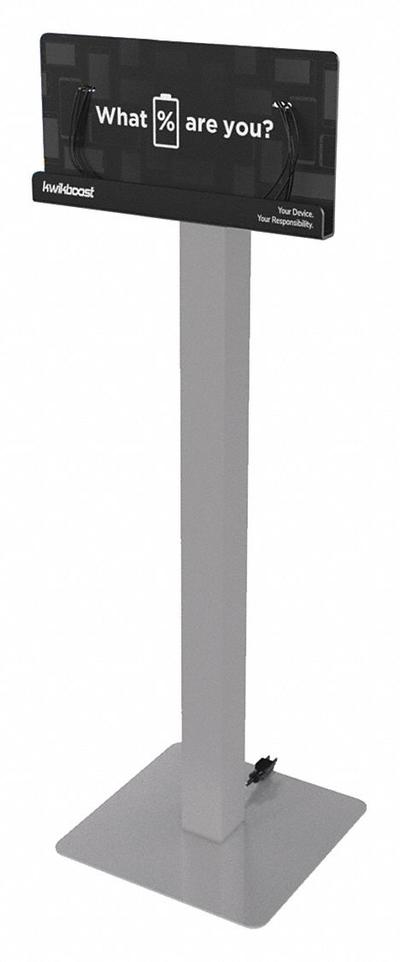 KWIKBOOST Device Charging Station: (4) 9 in Lightning/(4) 9 in Type C cables - Pedestal