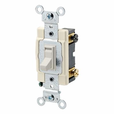 LEVITON Wall Switch: Toggle Switch, 4-Way, Maintained, Light Almond, 120/277V AC - Toggle Wall Switches