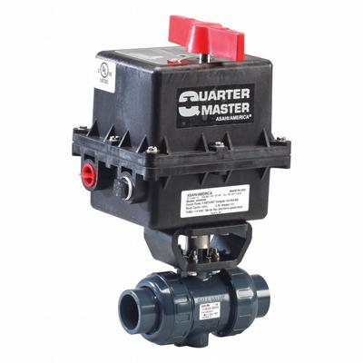 ASAHI Electrically Actuated Two-Way Ball Valve: 1 in, PVC, 120V AC, Socket x Socket - PVC Electrically-Actuated Ball Valves