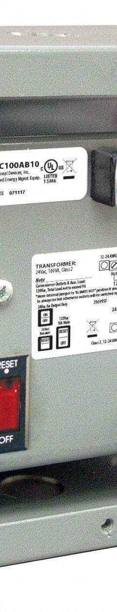 FUNCTIONAL DEVICES INC / RIB Class 2 Power Supply: 100 VA Power Rating, 120V AC, 24V AC, Wall (MPN PSC100AB10). Key specifications — Brand: FUNCTIONAL DEVICES INC / RIB; Input Voltage: 120V AC; Includes On/Off Switch: Individual Output On/Off Switch; Mounting: Wall; Output Voltage: 24V AC; Wire Connection Type: Screw Terminals.