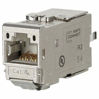 METZ CONNECT Module: Cat6A, Data/HDBaseT/Power, 8 Poles, Straight, Cable, Female Straight - Device-Side RJ45 Connectors & Couplers