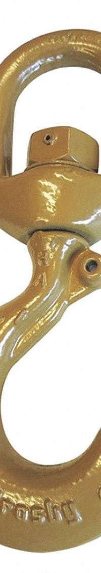 CROSBY Slip Hook: 22,000 lb Working Load Limit, 100 Hook Grade, Alloy Steel, 1 1/8 in Material Thick (MPN 1048868). Key specifications — Color: Gold; Brand: CROSBY; Visual Indicator Markings: Deformation & Max Angle.