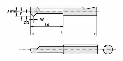 WIDIA Threading Tool: Bright (Uncoated), 0.0760 in Center to Cutting Tip, Carbide - Machining
