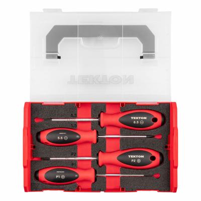 TEKTON Screwdriver Set: 1-10 Pieces, 4 Pieces, Phillips/Slotted Tip - General Purpose Screwdriver Sets