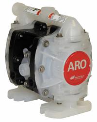 ARO Double Diaphragm Pump: Polypropylene Body, 1/4 in, NPT Connection, 5.3 gpm, 125 ft Max. Head (MPN PD01E-HDS-DAA-A). Key specifications — Brand: ARO; Seat Material: Acetal; Check Valve Material: Santoprene.