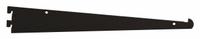 ECONOCO Shelving Bracket: Single, 1 in Slot Spacing, 1/2 in Slot Lg, 1/8 in x 12 in x 3 in, Matte (MPN GA12/MAB). Key specifications — Product Type: Shelf Bracket; Color: Black; For Display Type: Single Slotted Standards; Material: Steel; Duty Rating: Heavy Duty; Brand: ECONOCO; Finish: Matte; Mounting Type: Hanging.