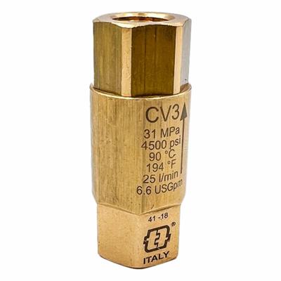 MECLINE Check Valve: Piston, Inline Valve Body, 1/2 in Pipe Size, FNPT x FNPT, Brass - Brass Inline Piston Check Valves