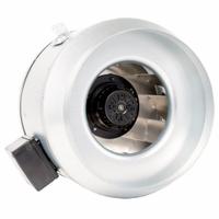 In-Line Duct Fan: 1,305 cfm Max., 12 in Duct, 484 W, 120V AC, 1 Ph, Galvanized Steel (MPN 45029). Key specifications — Includes: Vent Riser; Brand: FANTECH; High-Efficiency Motor: No; Nameplate Voltage: 120V AC; Number of Speeds: 1; Airflow @ 0.000 in SP - Range: 750 to 1,500 cfm; High-Efficiency Motor_Broad: Standard-Efficiency Motor.
